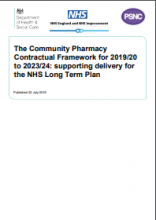 The Community Pharmacy Contractual Framework for 2019/20 to 2023/24: supporting delivery for the NHS Long Term Plan
